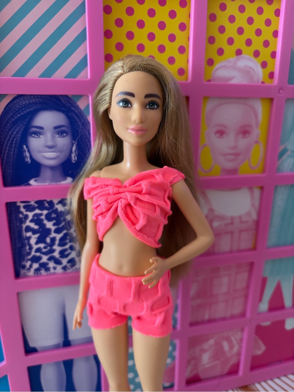 Barbie Neon Pink Knot Crop Top & Shorts Outfit